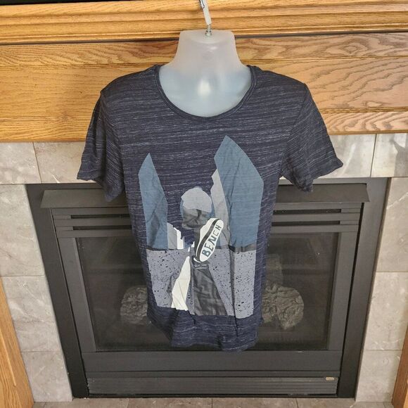 Bench 100% Cotton Graphic Tee Shirt Marble Blue NWT - Picture 1 of 5